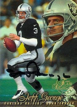 Autograph Warehouse 73755 Jeff George Autographed Football Card Oakland Raiders 1997 Fleer Flair Showcase No 33