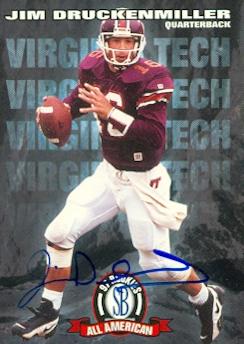 Autograph Warehouse 73767 Jim Druckenmiller Autographed Football Card Virginia Tech 1997 Score Board No 98