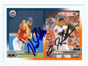 74228 Aaron Heilman And Heath Bell Autographed Baseball Card New York Mets 2005 Topps Total No . 661 -  Autograph Warehouse