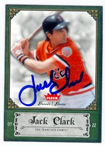 74419 Jack Clark Autographed Baseball Card San Francisco Giants 2006 Fleer Greats Of The Game No . 48