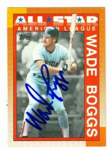 74439 Wade Boggs Autographed Baseball Card Boston Red Sox 1990 Topps No . 387