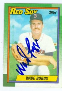 74441 Wade Boggs Autographed Baseball Card Boston Red Sox 1990 Topps No . 760