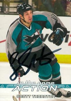 75014 Scott Thornton Autographed Hockey Card San Jose Sharks 2003 In The Game No .435