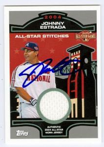 75457 Johnny Estrada Autographed Baseball Card Atlanta Braves 2004 Topps No .Asr-Je All Star Game Used Jersey Piece