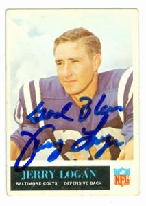76418 Jerry Logan Autographed Football Card Baltimore Colts 1965 Philadelphia No .5 -  Autograph Warehouse