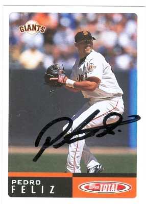 76598 Pedro Feliz Autographed Baseball Card San Francisco Giants 2002 Topps Total No .816