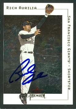 76653 Rich Aurilia Autographed Baseball Card San Francisco Giants 2001 Fleer Premium No .138