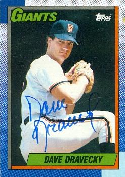 Dave Dravecky Autographed Baseball Card San Francisco Giants 1990 Topps No .124