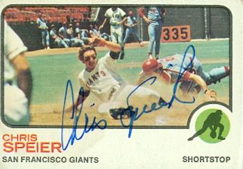 Chris Speier Autographed Baseball Card San Francisco Giants 1973 Topps No .273