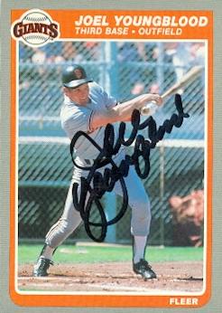 Joel Youngblood Autographed Baseball Card San Francisco Giants 1985 Fleer No .625