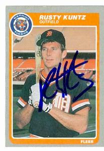 Picture of Autograph Warehouse 77982 Rusty Kuntz Autographed Baseball Card Detroit Tigers 1985 Fleer No .14