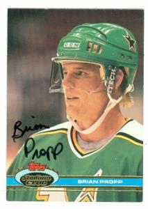 78073 Brian Propp Autographed Hockey Card Minnesota North Stars 1991 Topps Stadium Club No .237 -  Autograph Warehouse