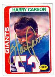79590 Harry Carson Autographed Football Card New York Giants 1978 Topps No .393 -  Autograph Warehouse