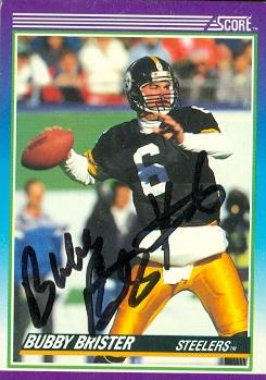 80095 Bubby Brister Autographed Football Card Pittsburgh Steelers 1990 Score No .166 -  Autograph Warehouse