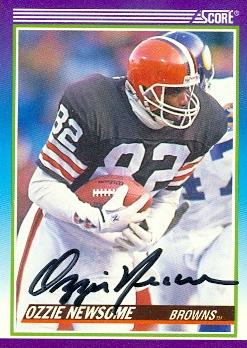 80195 Ozzie Newsome Autographed Football Card Cleveland Browns 1990 Score No .443 -  Autograph Warehouse
