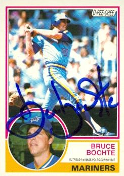 81942 Bruce Bochte Autographed Baseball Card Seattle Mariners 1983 O-Pee-Chee No .28 -  Autograph Warehouse