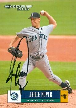 82013 Jamie Moyer Autographed Baseball Card Seattle Mariners 2005 Donruss No .331 -  Autograph Warehouse