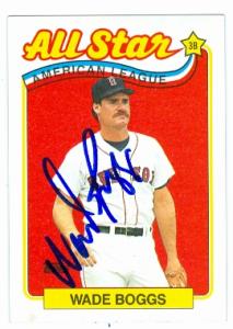 82736 Wade Boggs Autographed Baseball Card Boston Red Sox 1989 Topps No .399 All Star