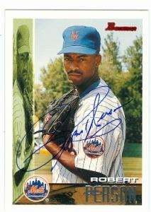 83235 Robert Person Autographed Baseball Card New York Mets 1995 Topps Bowman No .24 -  Autograph Warehouse