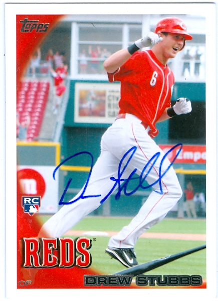 83306 Drew Stubbs Autographed Baseball Card Cincinnati Reds 2010 Topps No .64 -  Autograph Warehouse