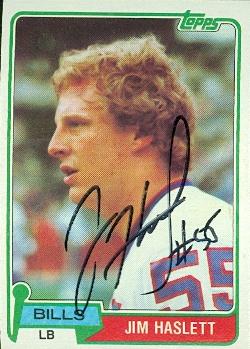 83333 Jim Haslett Autographed Football Card Buffalo Bills 1981 Topps No .173 -  Autograph Warehouse