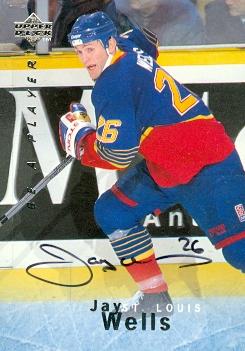 83338 Jay Wells Autographed Hockey Card St. Louis Blues 1996 Upper Deck Bap No .S29 -  Autograph Warehouse