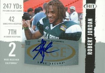 87823 Robert Jordan Autographed Football Card California 2008 Sage Hit Rookie No .A45 -  Autograph Warehouse