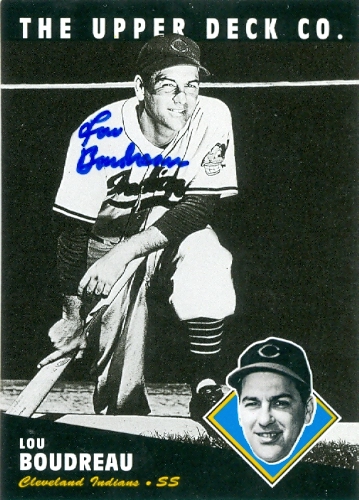 Lou Boudreau Autographed Baseball Card Cleveland Indians 1994 Upper Deck All Time Heroes No. 204