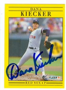 88571 Dana Kiecker Autographed Baseball Card Boston Red Sox 1991 Fleer No. 99