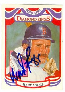88615 Wade Boggs Autographed Baseball Card Boston Red Sox 1983 Donruss No. 26 Diamond Kings