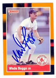 88620 Wade Boggs Autographed Baseball Card Boston Red Sox 1988 Donruss Baseballs Best No. 65