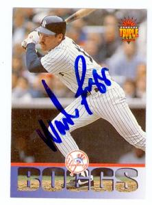 88625 Wade Boggs Autographed Baseball Card New York Yankees 1994 Donruss No. 272