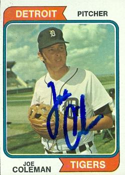 Picture of Autograph Warehouse 88772 Joe Coleman Autographed Baseball Card Detroit Tigers 1974 Topps No. 240 Smudged Signature