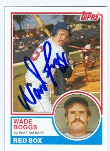 Picture of Autograph Warehouse 90961 Wade Boggs Autographed Baseball Card Boston Red Sox 2006 Topps Rookie Of The Week No. 23