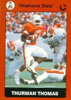 Thurman Thomas Football Card Oklahoma State 1990 Collegiate Collection No. 3
