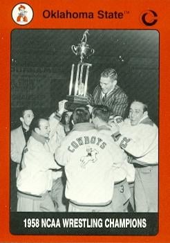 Autograph Warehouse 91742 1958 Wrestling Champs Wrestling Card Oklahoma State 1990 Collegiate Collection No 35