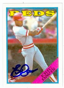 Eric Davis Autographed Baseball Card Cincinnati Reds 1988 Topps No. 150