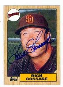 93593 Rich Goose Gossage Autographed Baseball Card San Diego Padres 1987 Topps No . 380 -  Autograph Warehouse