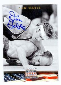 Picture of Autograph Warehouse 93930 Dan Gable Autographed Card Wrestling Usa Olympic Gold Iowa State 2012 Panini Americana No . 77