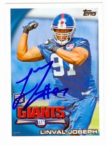 Linval Joseph autographed Football Card (New York Giants) 2010 Topps #138 - NFL Autographed Football Cards
