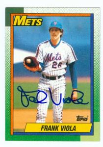 Frank Viola autographed baseball card (New York Mets) 1990 Topps #470 - Autographed Baseball Cards