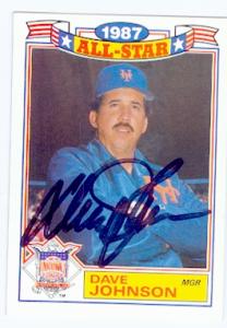 95543 Davey Johnson Autographed Baseball Card New York Mets 1988 Topps 1987 All Star Game No. 12