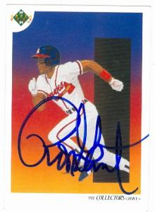 Ron Gant autographed baseball card (Atlanta Braves) 1990 Upper Deck #82 - Autographed Baseball Cards