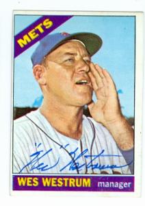 Wes Westrum autographed baseball card (New York Mets) 1966 Topps #341 - Autographed Baseball Cards
