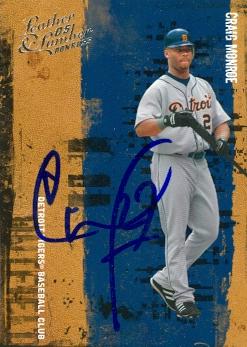 Craig Monroe autographed Baseball Card (Detroit Tigers) 2005 Donruss Leather 7 Lumber #31 - Autographed Baseball Cards