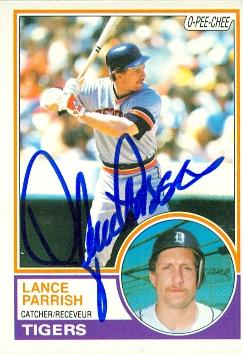 Autograph Warehouse 95919 Lance Parrish Autographed Baseball Card Detroit Tigers 1983 O-Pee-Chee No. 285