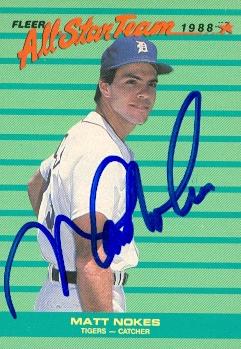 Picture of Autograph Warehouse 95949 Matt Nokes Autographed Baseball Card Detroit Tigers 1988 Fleer All Star No. 1