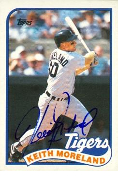 Picture of Autograph Warehouse 95952 Keith Moreland Autographed Baseball Card Detroit Tigers 1989 Topps Traded No. 83T