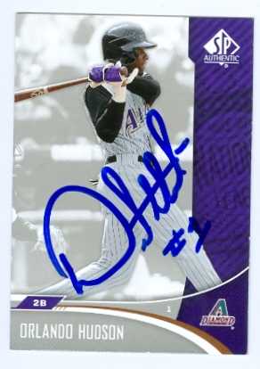 Orlando Hudson autographed Baseball Card (Arizona Diamondbacks) 2006 Upper Deck SP #6 - Autographed Baseball Cards