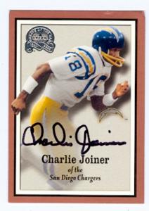 Autograph Warehouse 97152 Charlie Joiner Autographed Football Card San Diego Chargers 2000 Fleer Greats of The Game No. 67